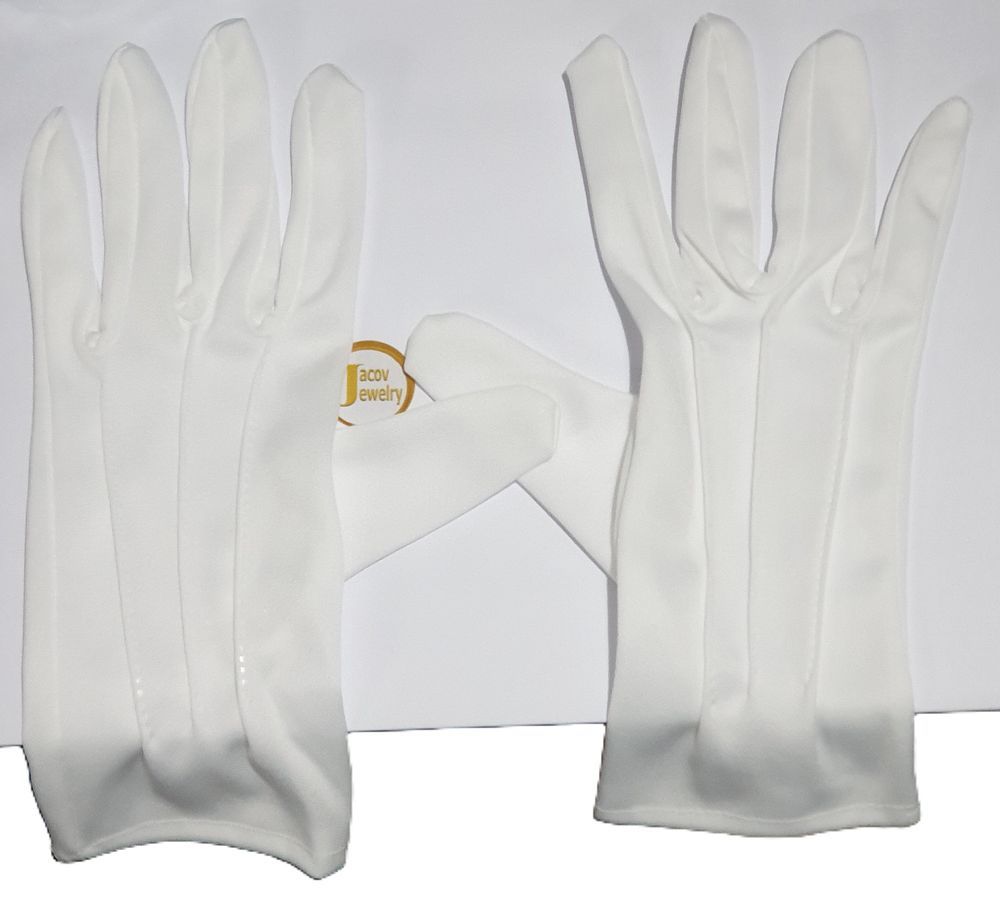 A pair of new white gloves for handling gold, coins, etc.... A pair of gloves for delicate 