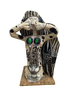 נפתלי בזם. האם המברכת, שמן על פיברגלס, 122x50 ס"מ, פסל גדול מימדים !! חתום נושא היצירה בהחלט 