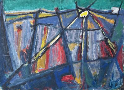 מרסל ינקו ״שקיעת השמש״, שמן על קרטון, 50x70 ס"מ, חתום, מאושר על ידי נכדת האמן, ממוסגר, חתום 