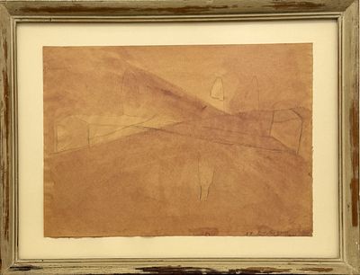 מיכה אולמן. נו, צבעי מים על נייר, 20x30 ס"מ, חתום ומתוארך 1987, עבודה איכותית ונדירה. 