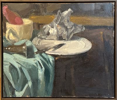 אדם כהן. טבע דומם, שמן על בד, 50x60 ס"מ, חתום. כולל המסגרת 53x63 ס"מ, חתום ומתוארך?