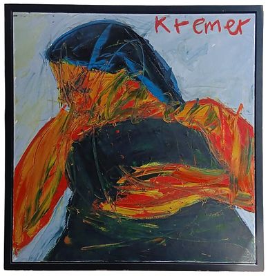 אלכס קרמר. ללא כותרת, שמן על בד, 150x140 ס"מ, חתום, ממוסגר. עבודה איכותית של אמן עכשווי מוערך. 