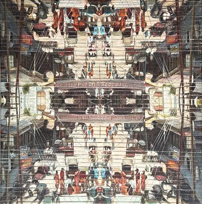 שי קון. ללא כותרת, שמן על בד, 63X61 ס"מ, חתום שי קון (Shay Kun), נולד בתל אביב בשנת 1974, הוא 