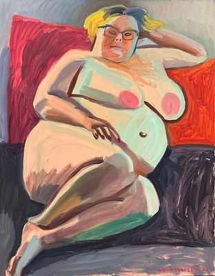 אנה לוקשבסקי. נטשה, שמן על בד, 105x85 ס"מ, חתוםומתוארך 2021, עבודה איכותיתשל אמנית עכשווית 