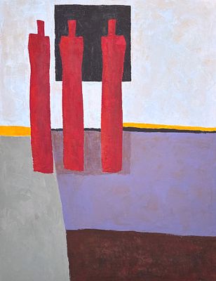 איצו רימר, שיח נימרודים, שמן על בד, 160x80 ס"מ,