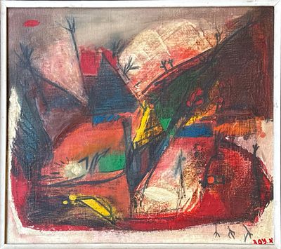 אהרון מסג. ללא כותרת, שמן על בד, חתום ממוסגר. 29x33 ס"מ