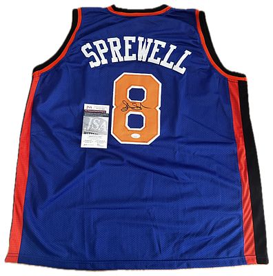 גופיה מקורית! במצב חדש. של לאטרל ספריוול / Latrell Sprewell – חתומה בידו ומאושרת באימות רשמי של 