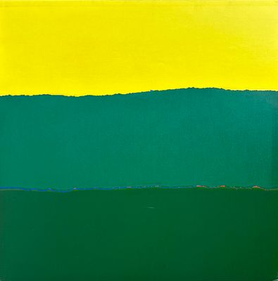בני אפרת . כחול, אדום, צהוב, הדפס משי, 56x56, חתום וממוספר 8/50. 
בני אפרת נולד בשנת 1936 
