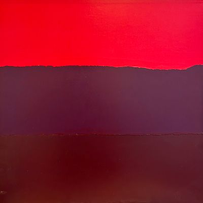 בני אפרת . כחול, אדום צהוב, הדפס משי, 56x56 ס״מ. חתום וממוספר 8/50. 
בני אפרת נולד בשנת 1936 