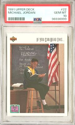 מייקל ג׳ורדן / Michael Jordan — PSA GEM MT 10 — קלף כדורסל 1991 Upper Deck מס׳ 22, מסדרת “Stay 