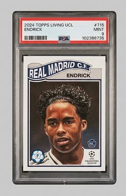 אנדריק / Endrick – קלף אספנות מדורג PSA 9 Mint, מסדרת UEFA Champions League Topps Living UCL 