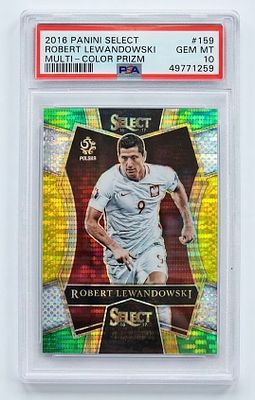 רוברט לבנדובסקי / Robert Lewandowski – קלף אספנות מדורג PSA 10 Gem Mint, מסדרת Panini Select 