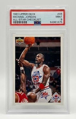 מייקל ג׳ורדן / Michael Jordan – קלף אספנות מדורג PSA 9 Mint, מסדרת Upper Deck 1991, דגם 