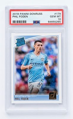 פיל פודן / Phil Foden – קלף רוקי Rated Rookie מסדרת Panini Donruss משנת 2018, מספר #179, בדירוג 