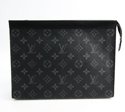 לואי ויטון / Louis Vuitton – תיק קלאץ’ מדגם Pochette Voyage MM Monogram Eclipse, מצב חדש, מגיע 