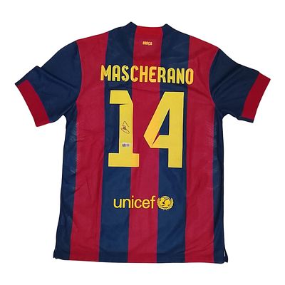 חאבייר מסצ’ראנו / Javier Mascherano – חולצת FC Barcelona מספר 14, חתומה ביד השחקן! מצב חדש 