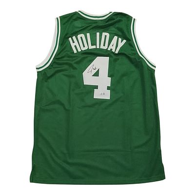 ג’רו הולידיי (Jrue Holiday) – גופיית בוסטון סלטיקס מקורית, מספר 4, חתומה ביד השחקן. מצב חדש. 