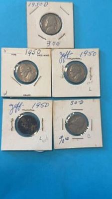 5 1950 Nickels