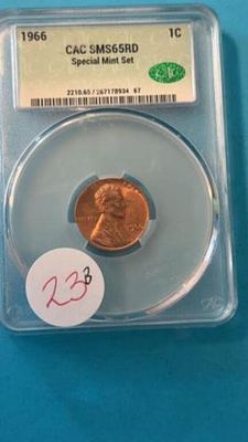 1966 Cac Sms65rd One Cent Special Mint Set