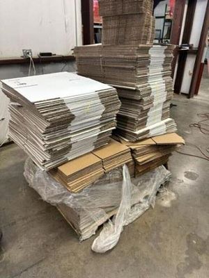 Pallet Of Unassembled Cardboard Boxes. Located In Lubbock, Tx