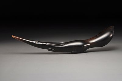 Netsuke/Нэцкэ Бегущая лисица (Сontemporary). Рог антилопы ; резьба 
Длина:11,7 см 
Резчик: Клайв 