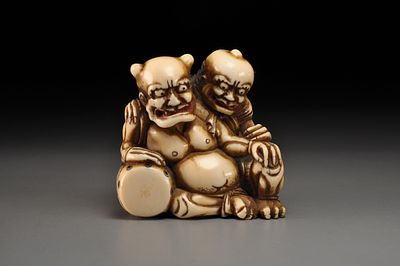 Netsuke / Нэцкэ Райден и Футен. Япония, Камигата, конец XVIII — середина XIX века, Эдо период. 