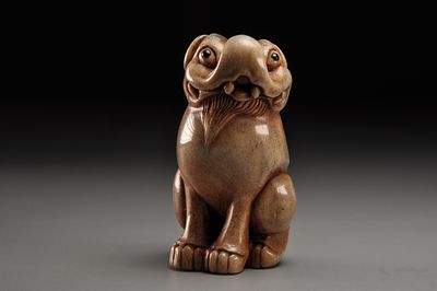 Netsuke / Нэцкэ Баку (Contemporary)
. Рог; резьба 
Высота: 46 мм. 
Подпись: Никита Струков. 