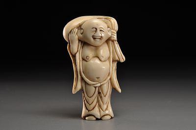 Netsuke / Нэцкэ Хотей с мешком сокровищ. Япония, конец XVIII века - начало XIX века , Эдо 