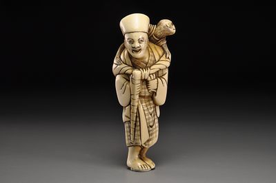 Netsuke / Нэцкэ Сарумаваси с обезьяной. Япония, Киото, первая половина XIX века, Эдо период. 