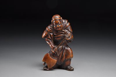 Netsuke/ Нэцкэ Чжан Фэй с топором. Япония, XIX век, период Эдо (1612–1868) — период Мэйдзи 