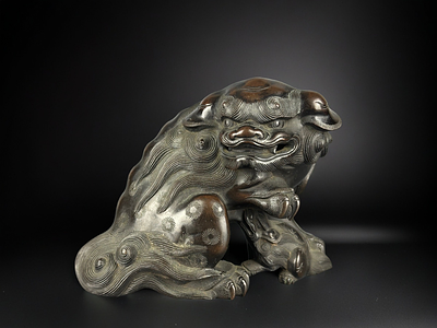 Okimono/Окимоно Курильница в форме льва. Япония, Середина 19 века (Эпоха Эдо). Бронза. 
Размеры: 