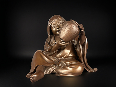 Okimono/Окимоно Сёдзё. Япония, период Мэйдзи (1868–1912) 
Высота: 22,9 см. 
Вес:6000 гр. 
