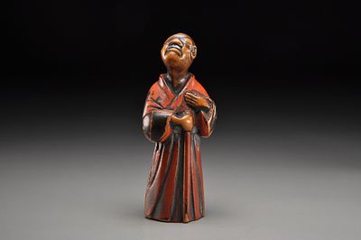 Netsuke / Нэцкэ Слепой с посохом . Япония, период Эдо, вторая половина XIX века 
Дерево; резьба 