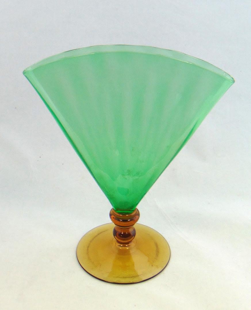 Lot 365: Steuben Pomona Green fan vase