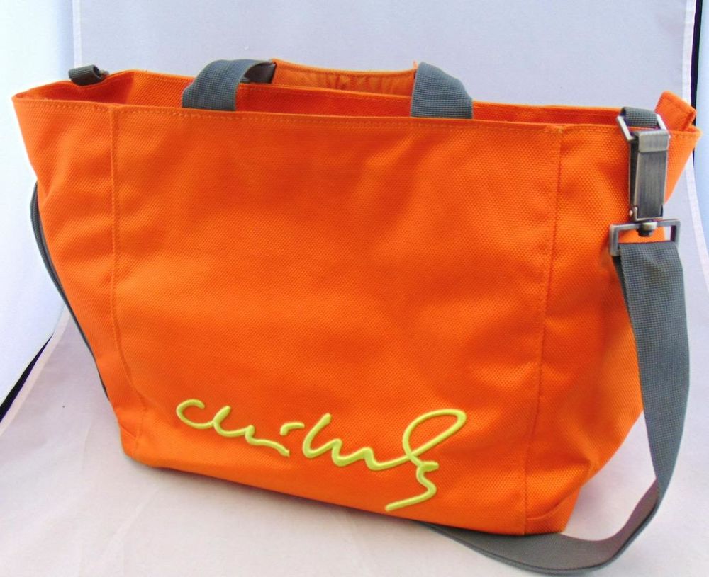 Lot 427: Dale Chihuly orange tote bag