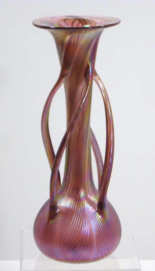 Lot 445: Czech contemporary art glass vase,
