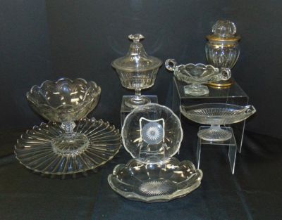 Group of Heisey glass. Group of including a 14" wide charger, Compote, pedestal Banana dish
