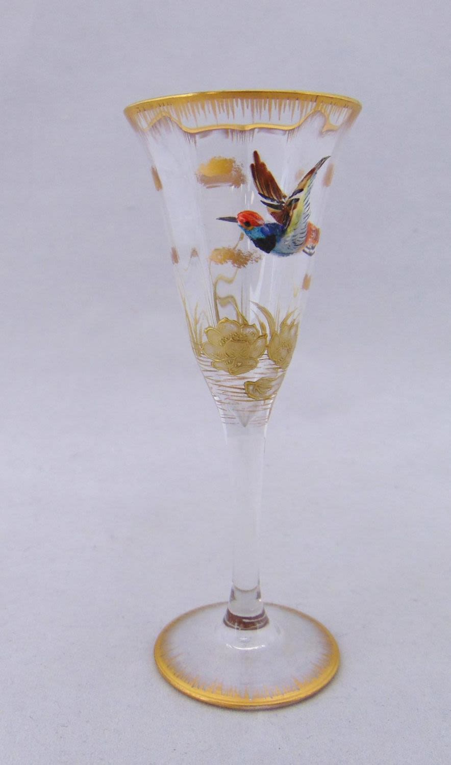 Lot 248: Moser raised bird glass cordial