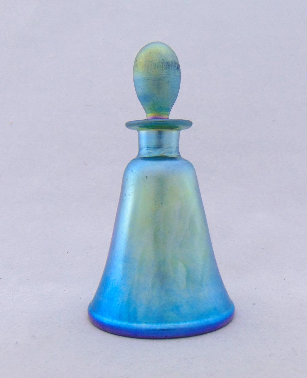 Lot 278: Steuben Blue Aurene perfume bottle
