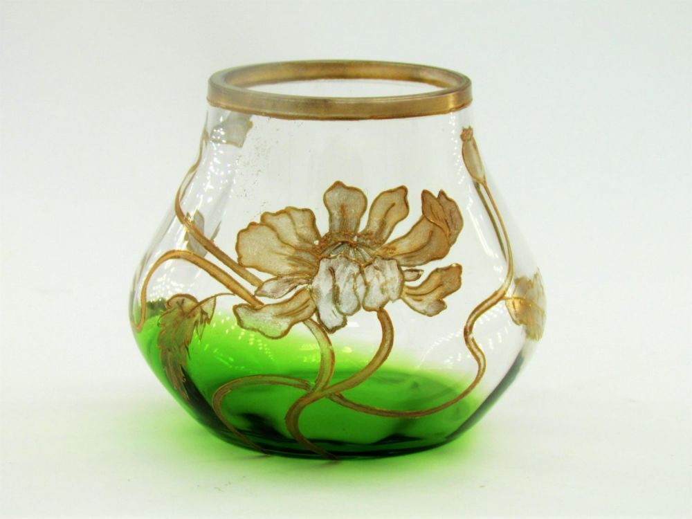 Lot 151: Moser translucent vase with gilt flower