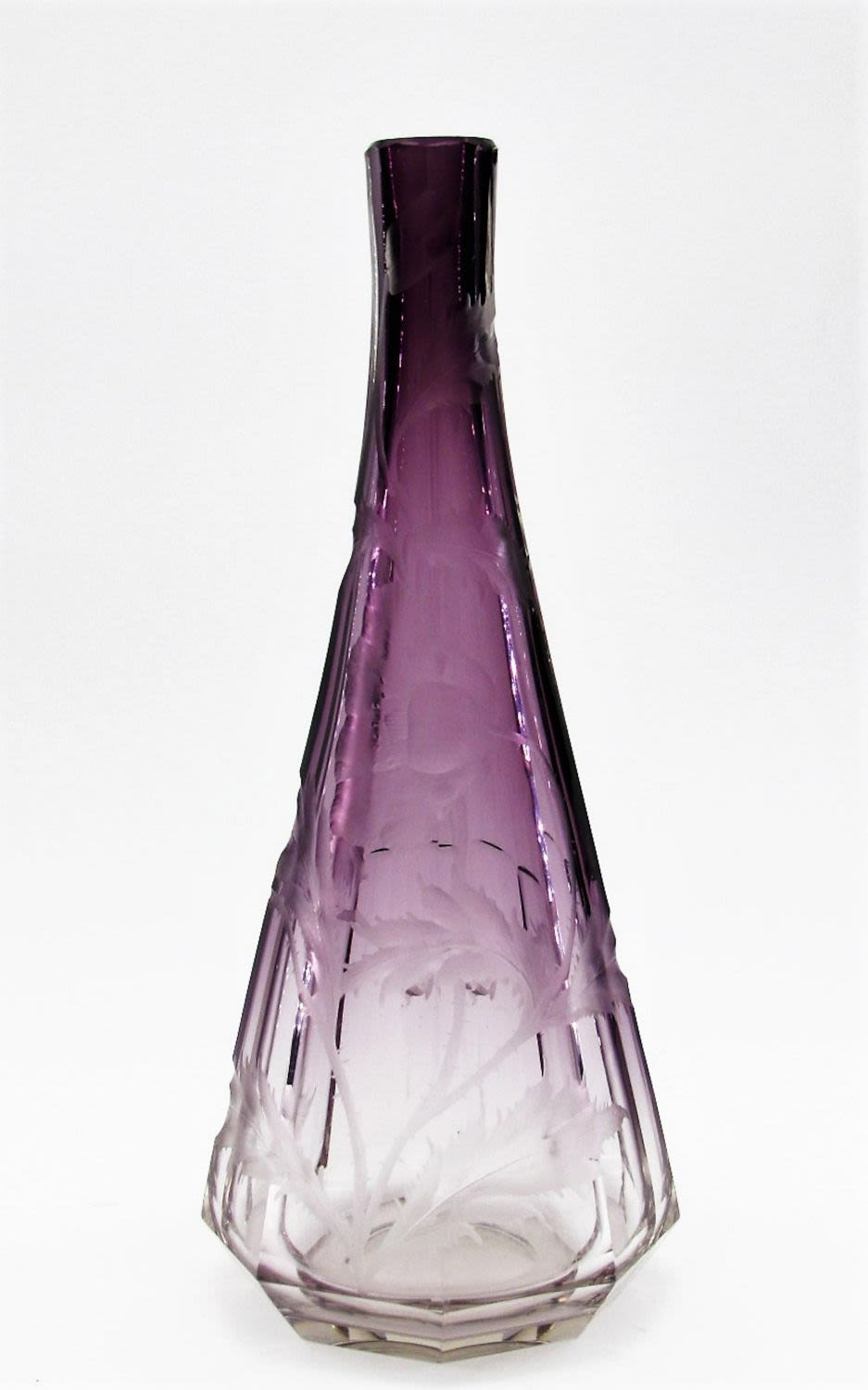 Lot 154: Moser amethyst cut vase