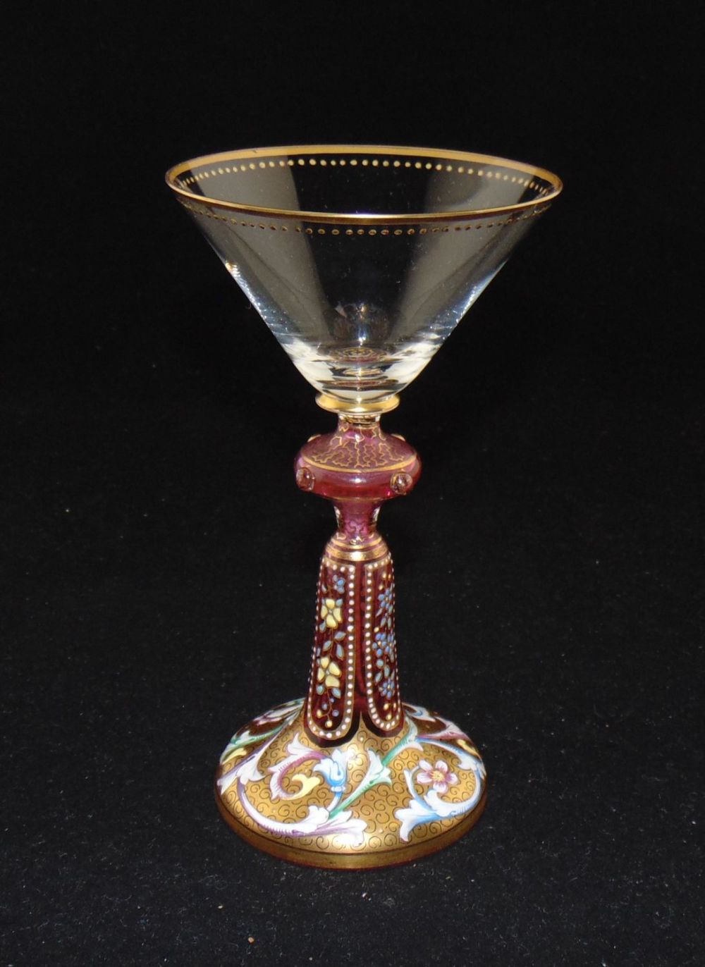 Lot 168: Moser art glass stem goblet