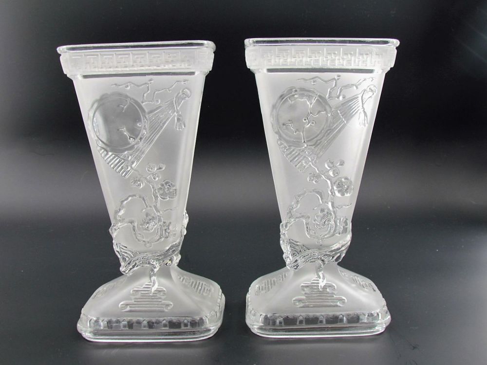 Lot 177: Pair of Baccarat Japanesque vases