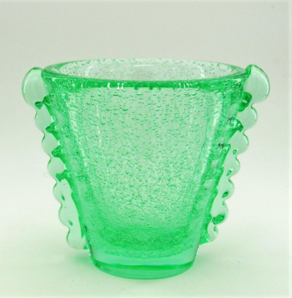 Lot 180: Daum Nancy green Art Deco