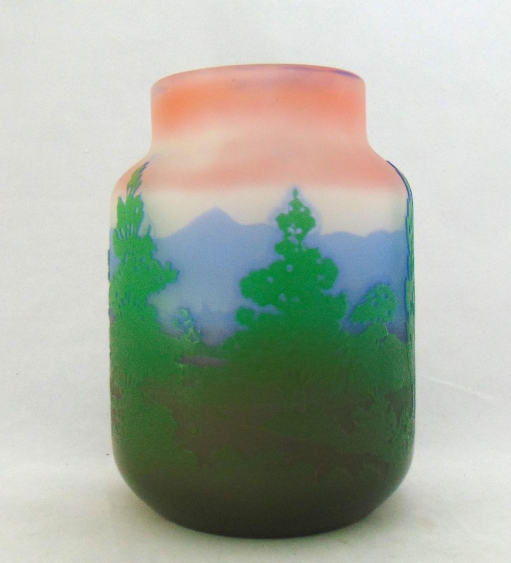 Lot 195: Galle Scenic French cameo vase