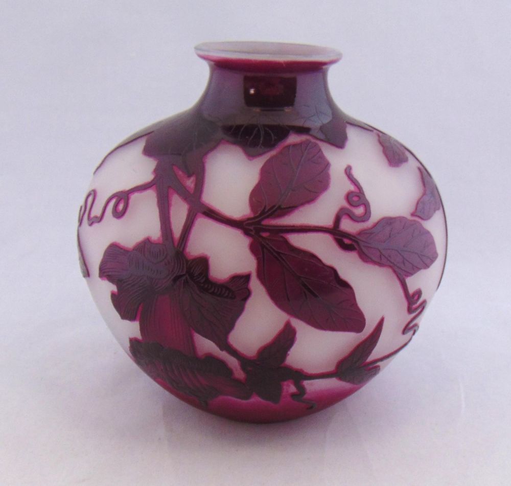 Lot 216: Delatte French cameo glass vase