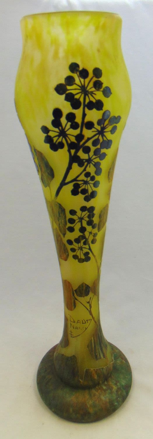 Lot 235: Tall Daum Nancy French cameo vase
