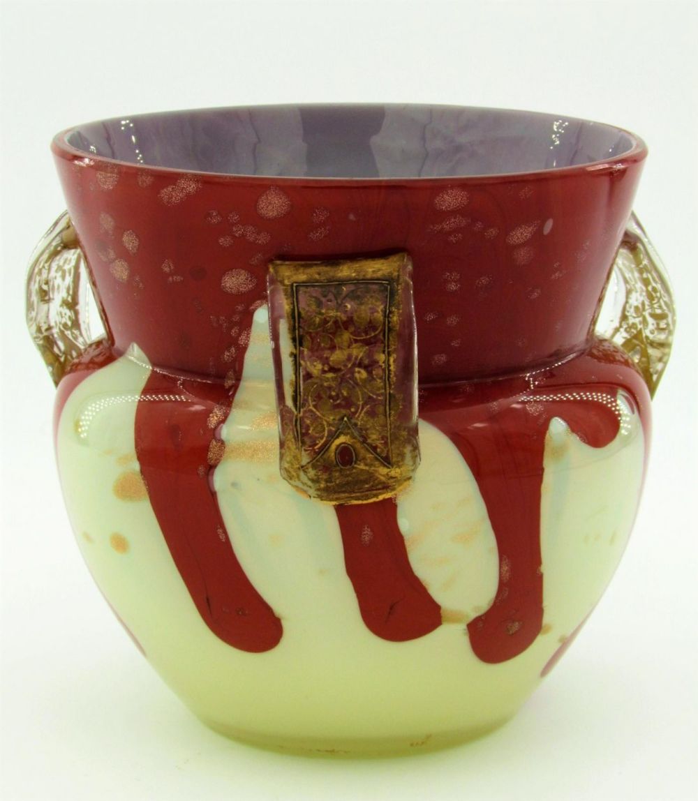 Lot 249: Leveille three handle vase