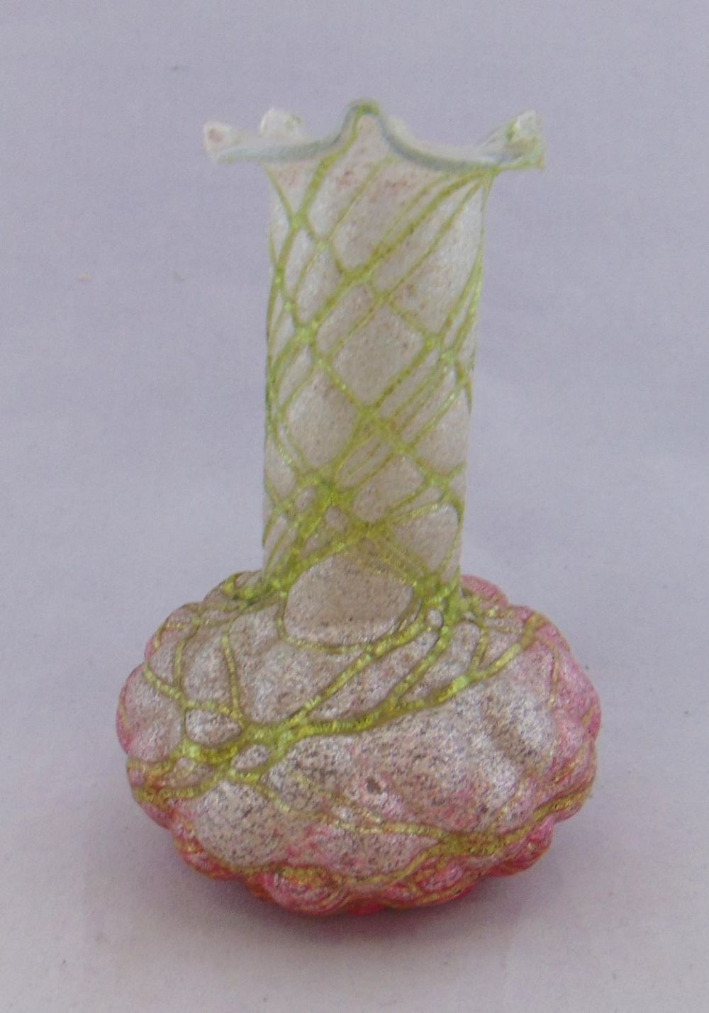 Lot 310: Kralik silveria glass vase