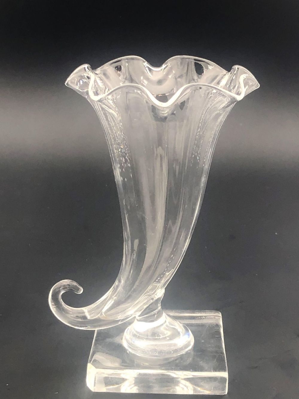 Lot 343: Steuben Cornucopia glass vase